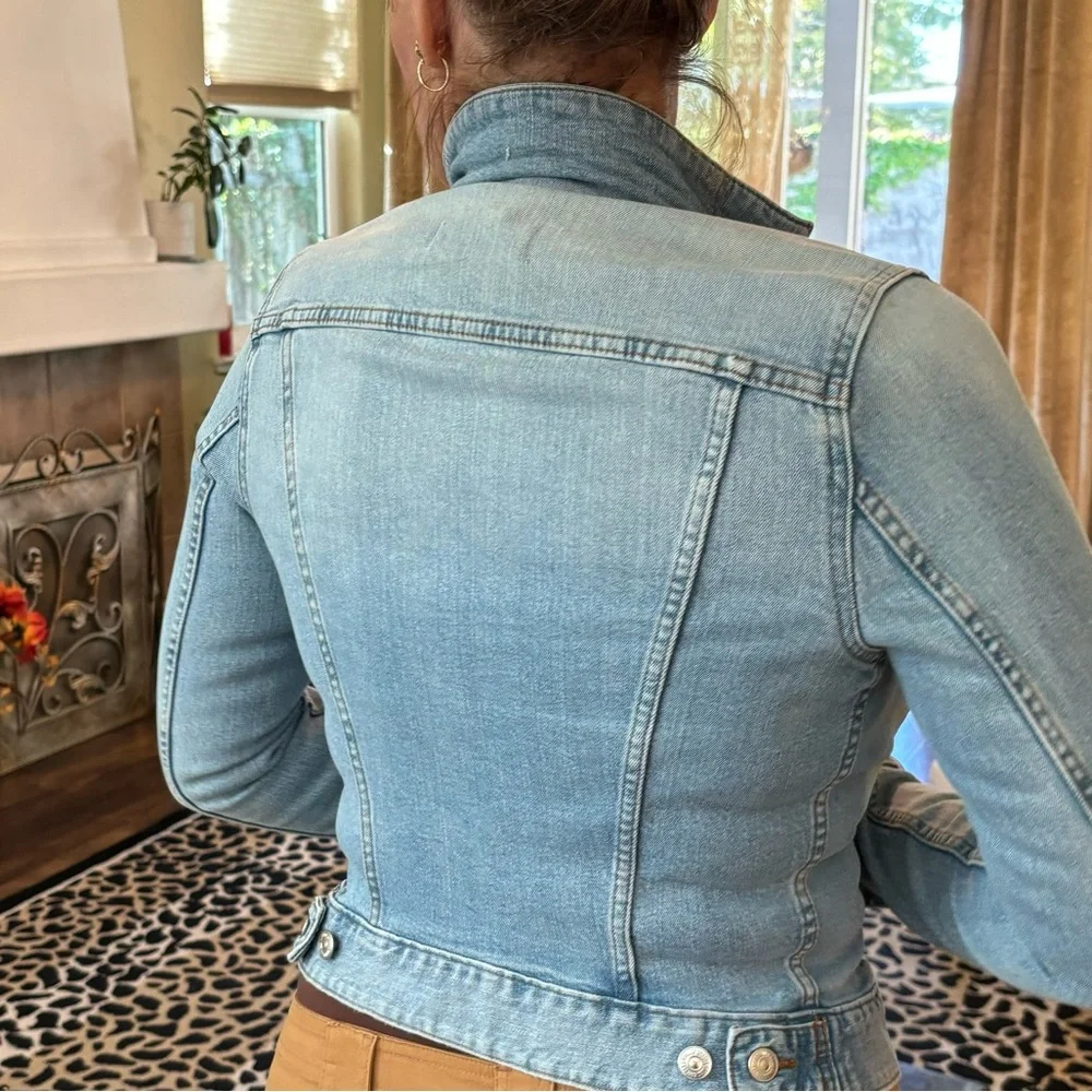 Anthropology crop jeans jacket size 4 - Picture 2 of 4